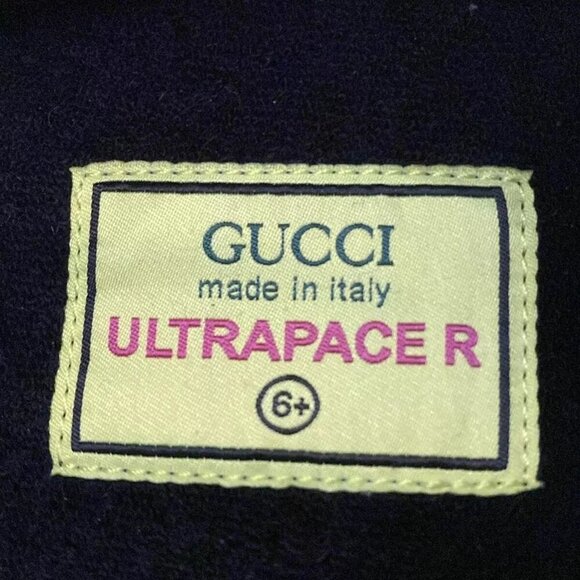 GUCCI Ultra Pace R Low Cut Black White Multi Chemical Fiber Leather 446-121424 - Picture 7 of 7